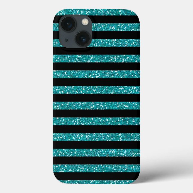 Coques Case-Mate iPhone Turquoise Stripes Chic Élégant (Verso)
