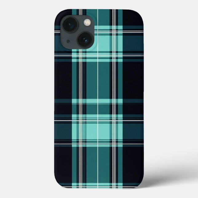 Coques Case-Mate iPhone Turquoise Tartan Chic (Verso)