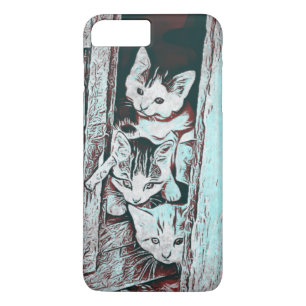 Etui iPhone Case-Mate Turquoise Trois Petits Chatons Jetant Un Coup D'Oe