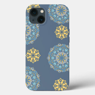 Case-Mate iPhone Case Turquoise Turquoise bleu et jaune Mandala Art Moti