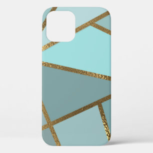 Case-Mate iPhone Case Turquoise Vert Bleu & Bronze Géométrique Mousse de