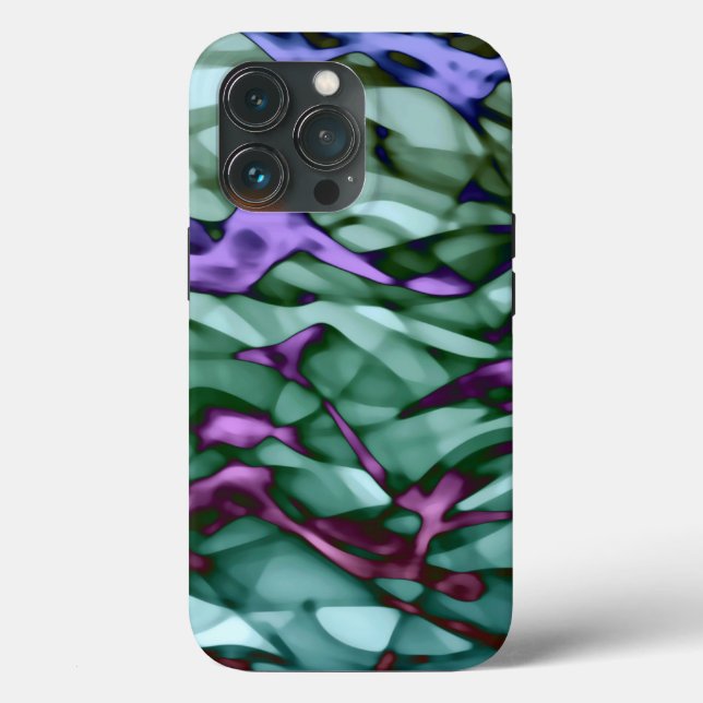 Coques Case-Mate iPhone Turquoise Vert Bourgogne Rouge Violet Art Abstrait (Verso)