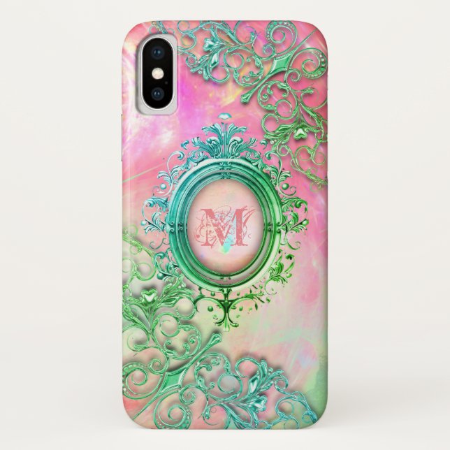Coques Case-Mate iPhone Turquoise vif victorien opal (Dos)
