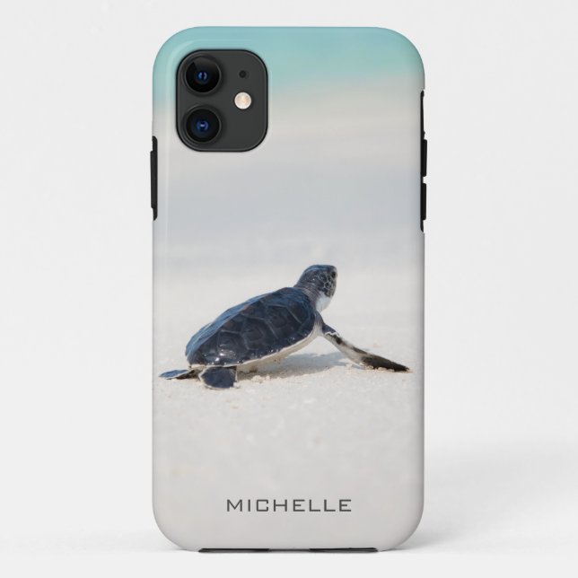 Coques Case-Mate iPhone Turtle Beach Journey Nom personnalisé | Nature (Dos)