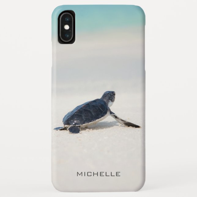 Coques Case-Mate iPhone Turtle Beach Journey Nom personnalisé | Nature (Dos)