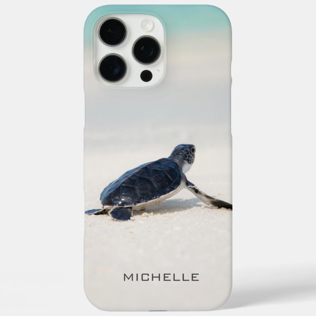 Coques Case-Mate iPhone Turtle Beach Journey Nom personnalisé | Nature (Verso)