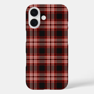 Coques iPhone 16 Tweedside Tartan rouge et noir plaid
