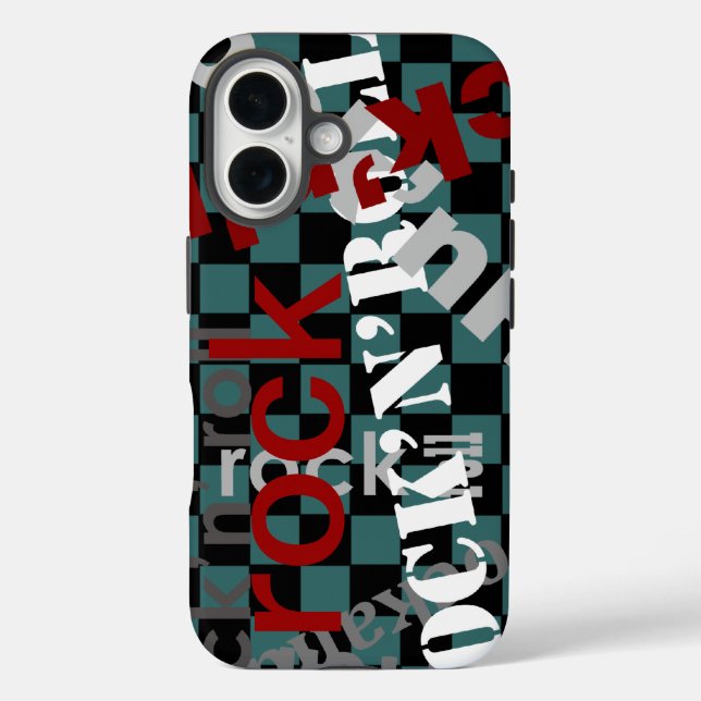 Coques Case-Mate iPhone typographie à damiers rock (Verso)