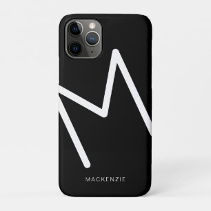 Case-Mate iPhone Case Typographie Abstraite moderne Lettre initiale Noir