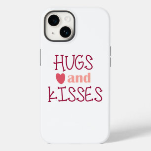 Coque Case-Mate iPhone Typographie Câlins et Bisous Cœur Rose Saint-Valen