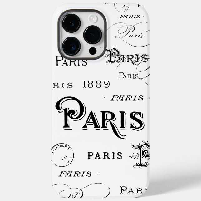 Coques Case-Mate iPhone Typographie Calligraphie Paris France Tour Eiffel (Verso)