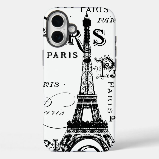 Coques Case-Mate iPhone Typographie Calligraphie Paris France Tour Eiffel (Verso)