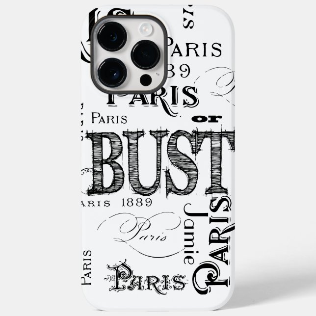 Coques Case-Mate iPhone Typographie Calligraphie Paris France Tour Eiffel (Verso)