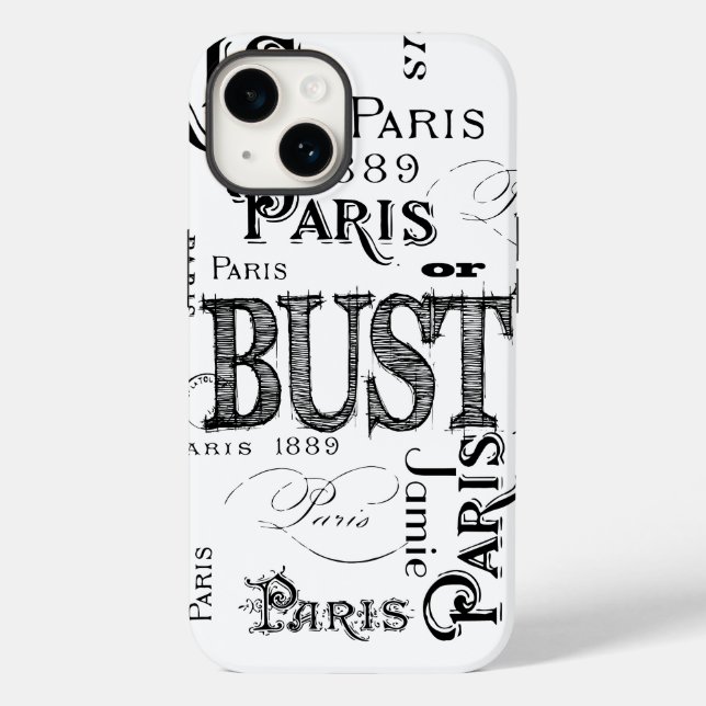 Coques Case-Mate iPhone Typographie Calligraphie Paris France Tour Eiffel (Verso)