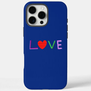 Coque iPhone 16 Pro Max Typographie d'amour colorée
