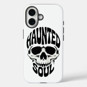 Coque Pour iPhone 16 Typographie de crâne d'âme hantée