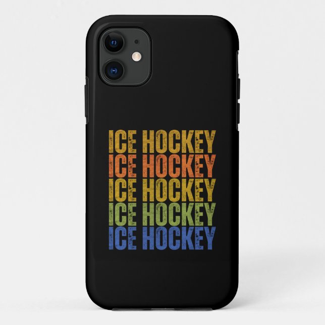 Coques Case-Mate iPhone Typographie de hockey sur glace (Dos)
