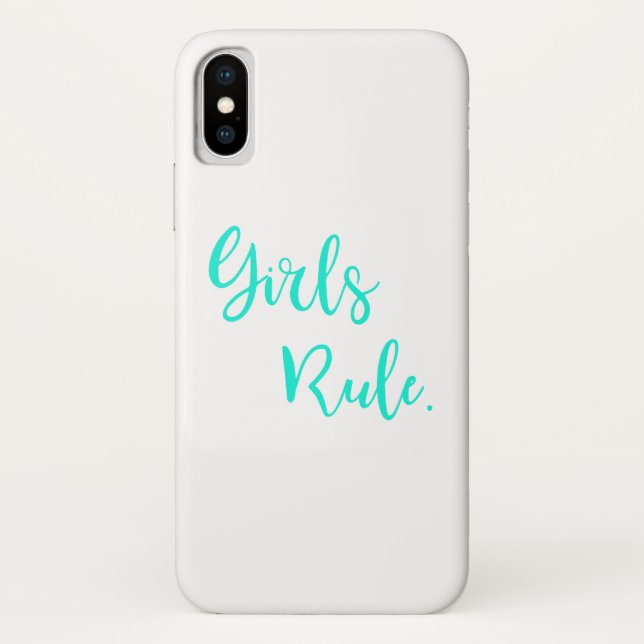 Coques Case-Mate iPhone Typographie de la règle des filles, Cool blanc (Dos)