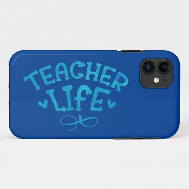 COQUES Case-Mate iPhone TYPOGRAPHIE DE VIE DE L'ENSEIGNANT (Dos (Horizontal))
