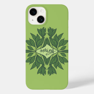 Coque Case-Mate iPhone Typographie esthétique Feuille du printemps vert