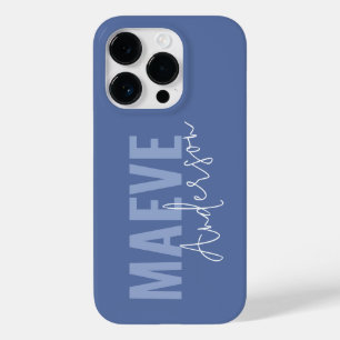 Coque Case-Mate iPhone Typographie minimaliste moderne bleu poussiéreux é