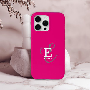 Coque Case-Mate iPhone Typographie Monogramme Unique Et Élégante Rose Cha