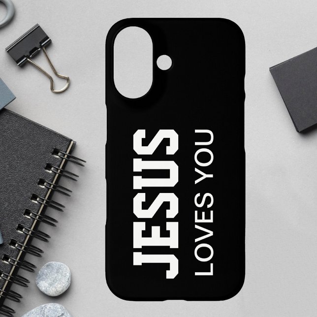 Coques Case-Mate iPhone Typographie Motivationnelle Jésus Vous Aime (Créateur téléchargé)