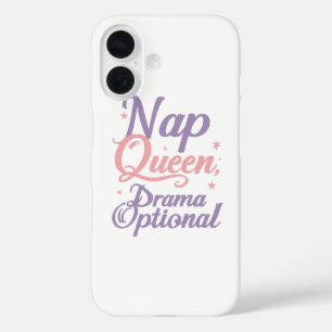 Coque Pour iPhone 16 Typographie pastel "Reine de la sieste" impertinen