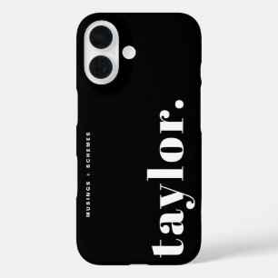 Coque Pour iPhone 16 Typographie Rétro Noir et Blanc Personnalisée