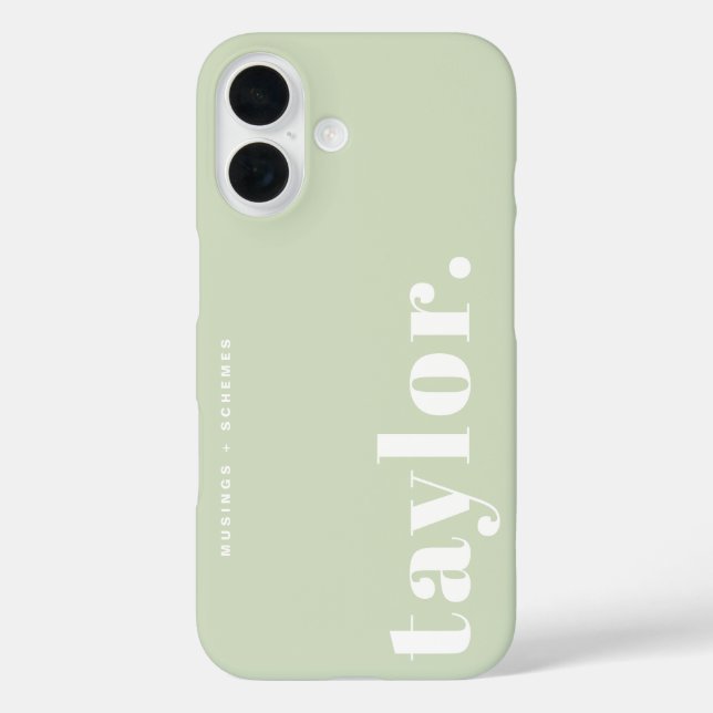 Coques Case-Mate iPhone Typographie rétro verte à la menthe Personnalisée (Verso)
