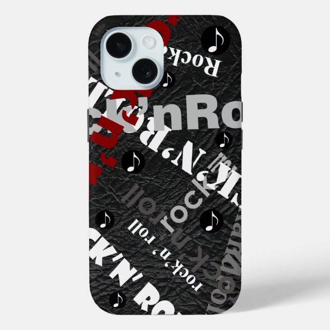 Coques Case-Mate iPhone Typographie rock & roll - noir (Verso)