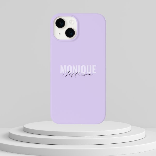 Coques Case-Mate iPhone Typographie & Script Lilac Lavender Monogramme (Créateur téléchargé)