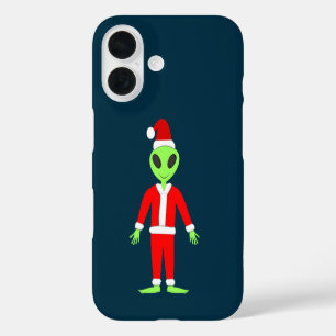Coque Pour iPhone 16 UFO Ho Ho Père alien de Noël