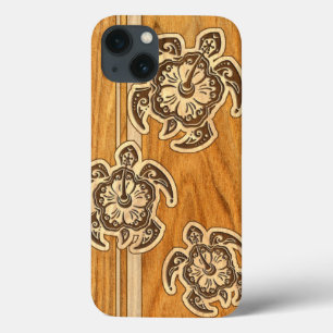 Coques Pour iPhone Uhane Honu Faux Wood Hawaiian Turtle iPad Air Case