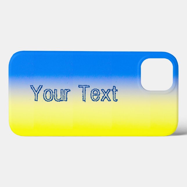 Coques Case-Mate iPhone Ukraine bleue et jaune Texte personnalisé inspiré (Verso (horizontal))