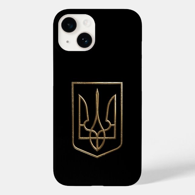 Coques Case-Mate iPhone Ukraine Trident Gyrfalcon Crest doré (Verso)
