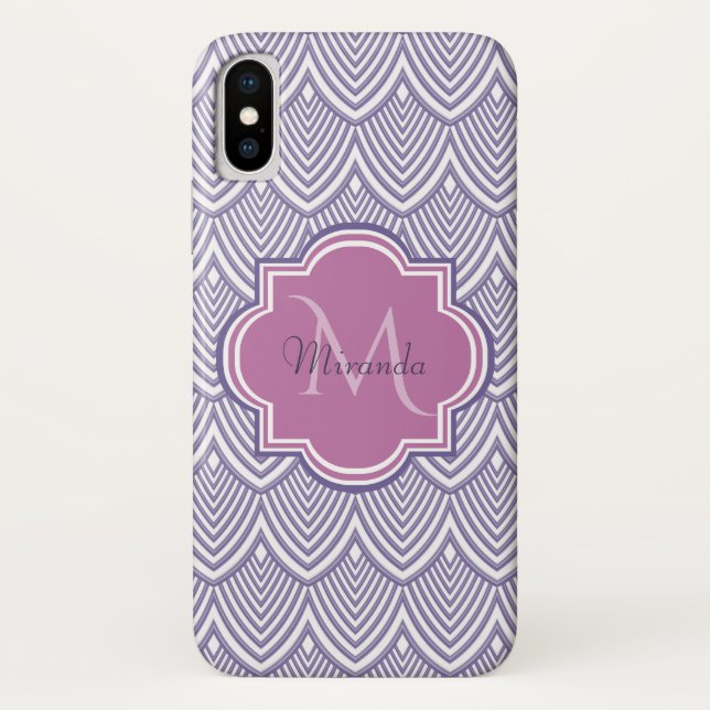 Coques Case-Mate iPhone Ultra Violet Arborescence pétoncles Nom du monogra (Dos)