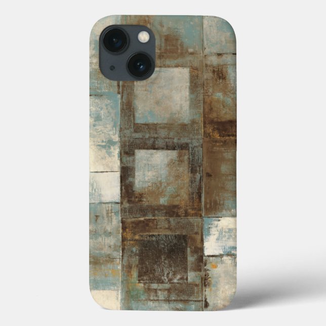 Coques Case-Mate iPhone Un Abstrait en bleu et Brown (Verso)