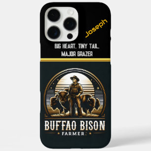 Coque iPhone 16 Pro Max Un Agriculteur De Bisons Se Dresse Fièrement Avec 