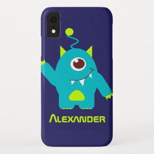 Etui iPhone Case-Mate Un alien observé badine le nom de vert bleu