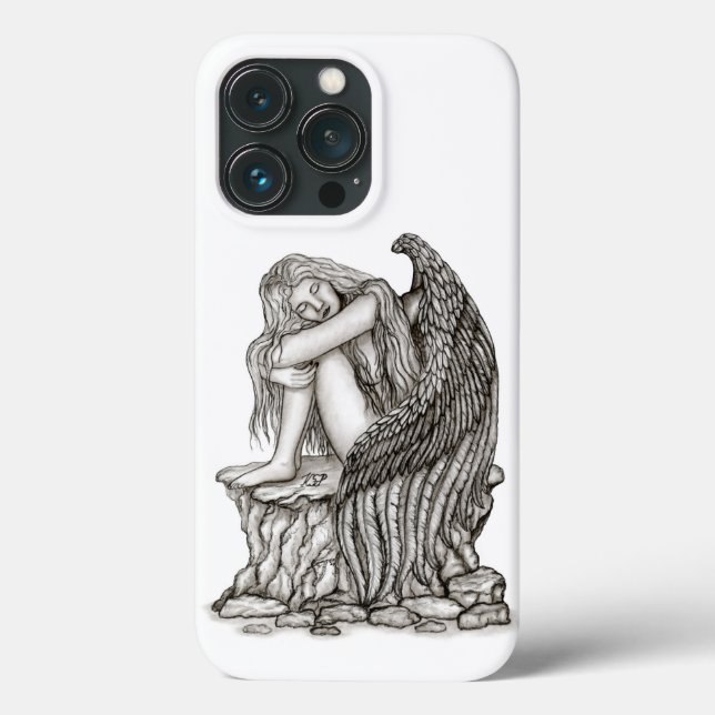 Coques Case-Mate iPhone Un ange endormi sur la pierre (Verso)