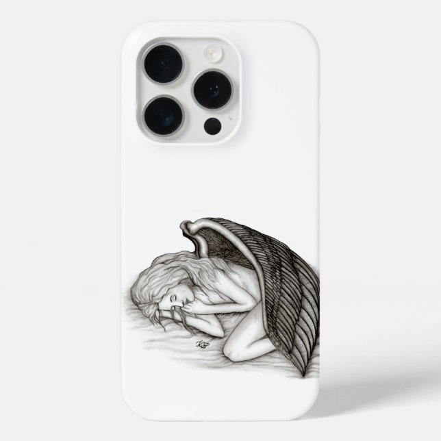 Coques Case-Mate iPhone Un Angel endormi, design noir et blanc (Verso)