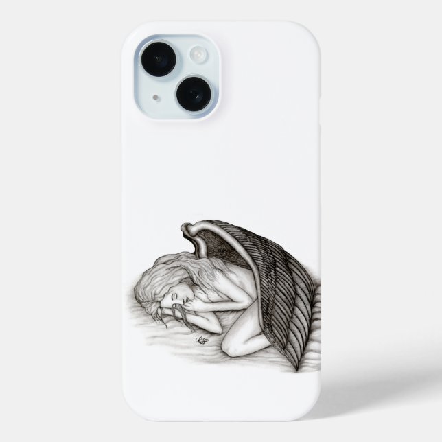 Coques Case-Mate iPhone Un Angel endormi, design noir et blanc (Verso)