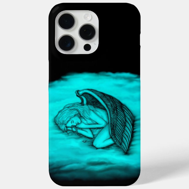 Coques Case-Mate iPhone Un Angel endormi, Noir et Vert Design (Verso)