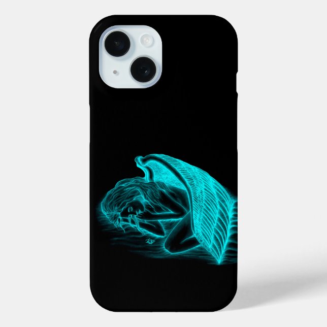 Coques Case-Mate iPhone Un Angle endormi en noir et vert (Verso)
