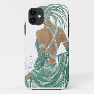 Coques Pour iPhone Un aperçu de l'élégance : Green Backless Dress Des