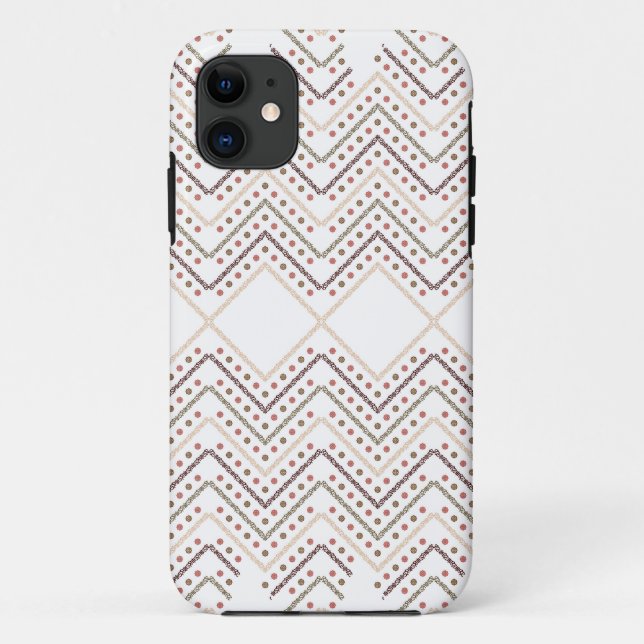 Coques Case-Mate iPhone un arrière - plan blanc aux points brun et rouge (Dos)