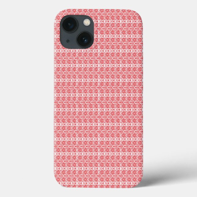 Coques Case-Mate iPhone un arrière - plan rouge et blanc avec un motif (Verso)