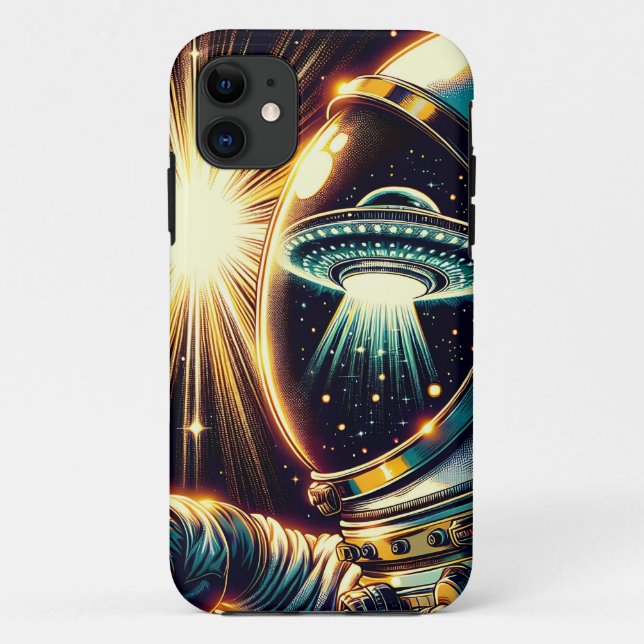 Coques Case-Mate iPhone Un astronaute avec la réflexion d'un OVNI (Dos)