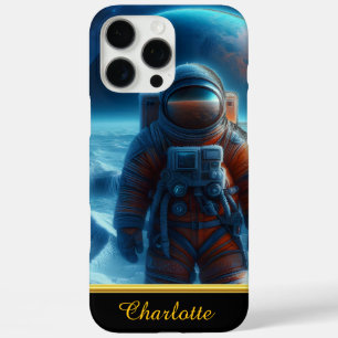 Coque iPhone 16 Pro Max Un Astronaute Dans Un Espace Orange